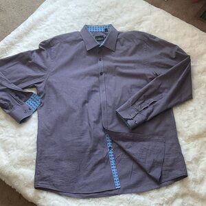 Calvin Klein Men's Lavender Button-Down Shirt